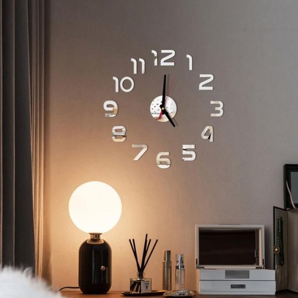 DIY Wall Clock 3D Mirror Surface - Picture 1 of 5